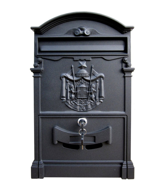 Cassetta Postale Buca Lettere In Stile Antico Classico In Alluminio Verniciato  Antracite       