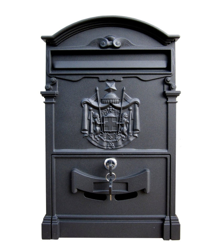 Cassetta Postale Buca Lettere In Stile Antico Classico In Alluminio Verniciato  Antracite       