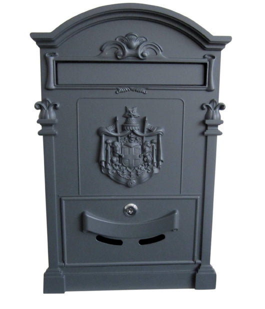 Cassetta Postale Buca Lettere In Stile Antico Classico In Alluminio Verniciato  Grigio       
