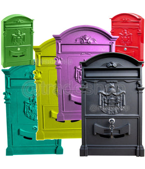 Cassetta Postale Buca Lettere In Stile Antico Classico In Alluminio Verniciato         