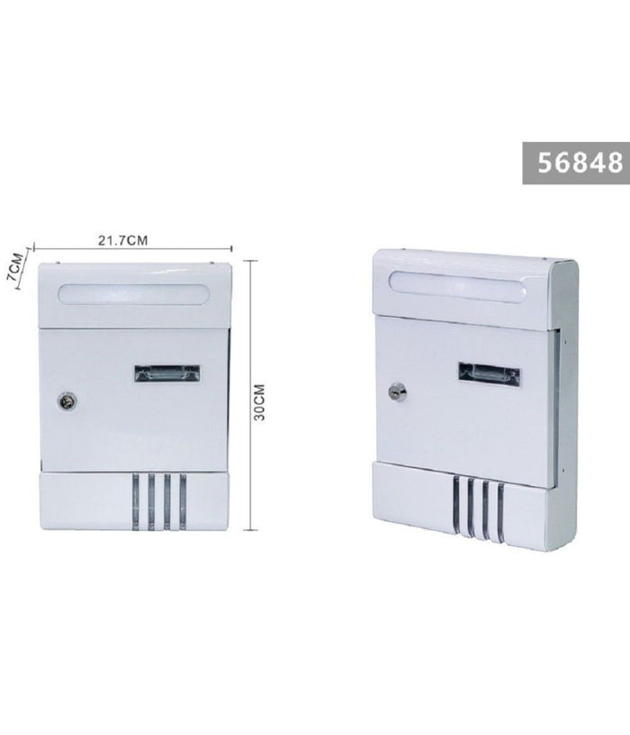 Cassetta Postale In Metallo Porta Lettere Chiave Buca Posta H2803 Bianca 56848         