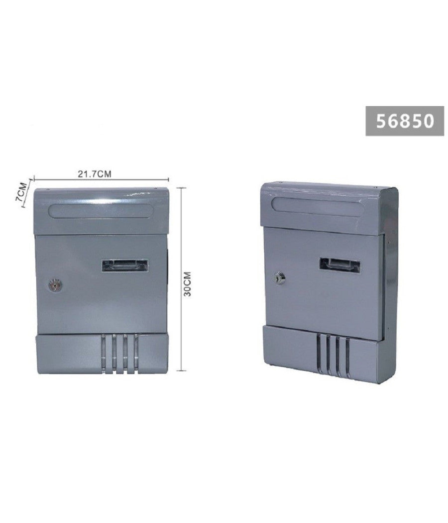 Cassetta Postale In Metallo Porta Lettere Chiave Buca Posta H2803 Grigia 56850         
