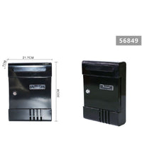 Cassetta Postale In Metallo Porta Lettere Con Chiave Buca Posta H2803 Nera 56849         