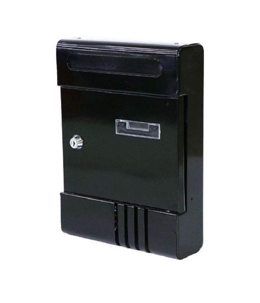 Cassetta Postale In Metallo Porta Lettere Con Chiave Buca Posta H2803 Nera 56849         