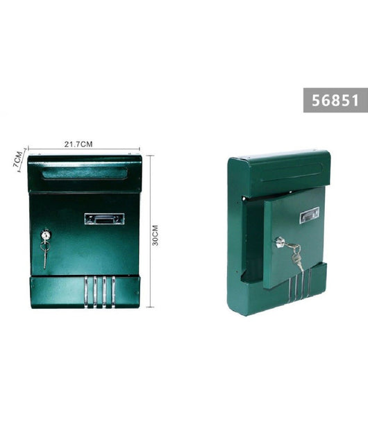 Cassetta Postale In Metallo Portalettere Con Chiave Buca Posta H2803 Verde 56851         