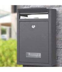 Cassetta Postale Parete Acciaio Buca Lettere Posta Esterno Con Chiave Grigio         