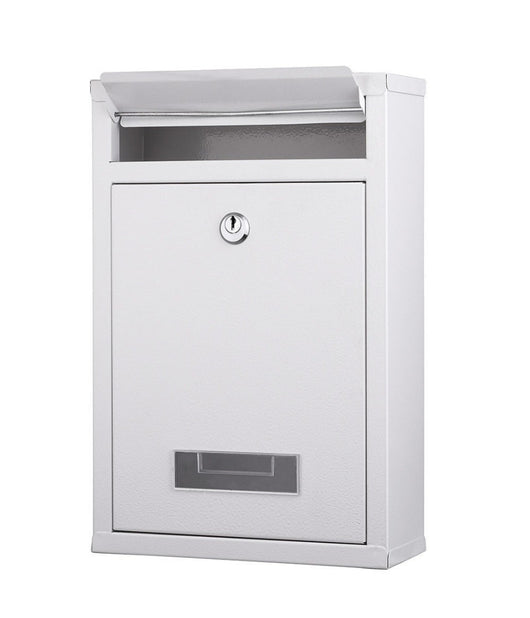 Cassetta Postale Parete In Acciaio Buca Lettere Posta Esterno Con Chiave Bianco         
