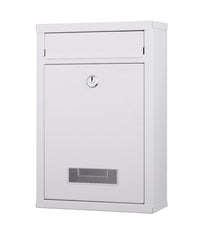 Cassetta Postale Parete In Acciaio Buca Lettere Posta Esterno Con Chiave Bianco         