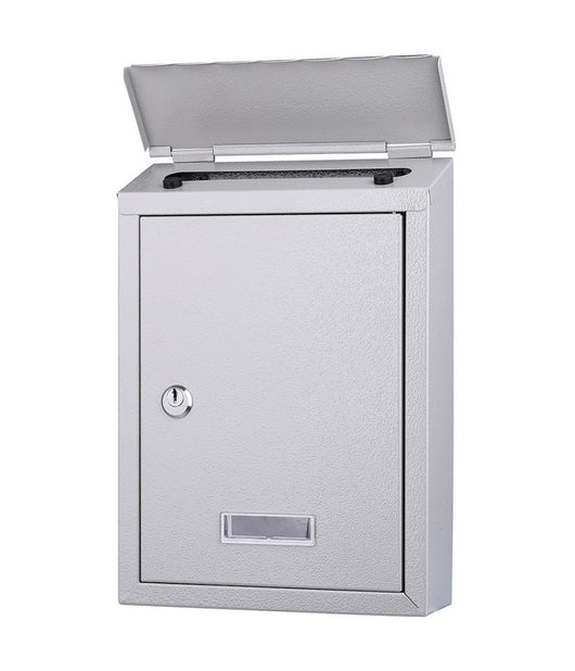 Cassetta Postale Parete In Acciaio Buca Lettere Posta Esterno Con Chiave Grigio         