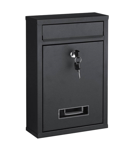 Cassetta Postale Parete In Acciaio Buca Lettere Posta Esterno Con Chiave Nero         