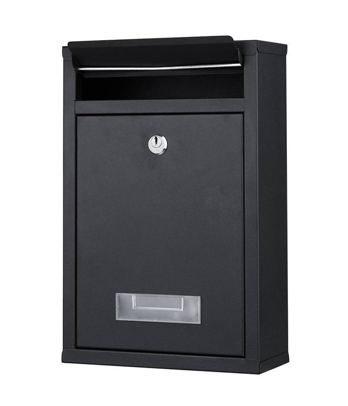 Cassetta Postale Parete In Acciaio Buca Lettere Posta Esterno Con Chiave Nero         