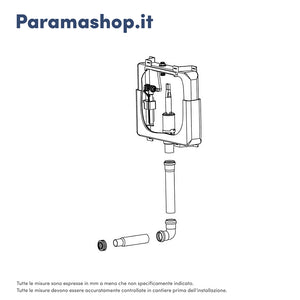 Cassetta di risciacquo a incasso 7 Lt per wc a pavimento | Fusion