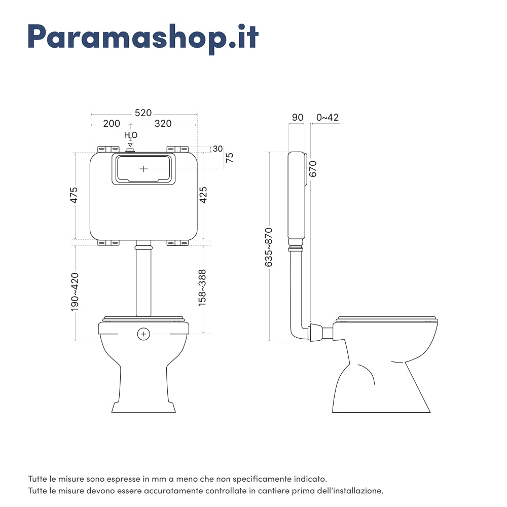 Cassetta di risciacquo a incasso 7 Lt per wc a pavimento | Fusion