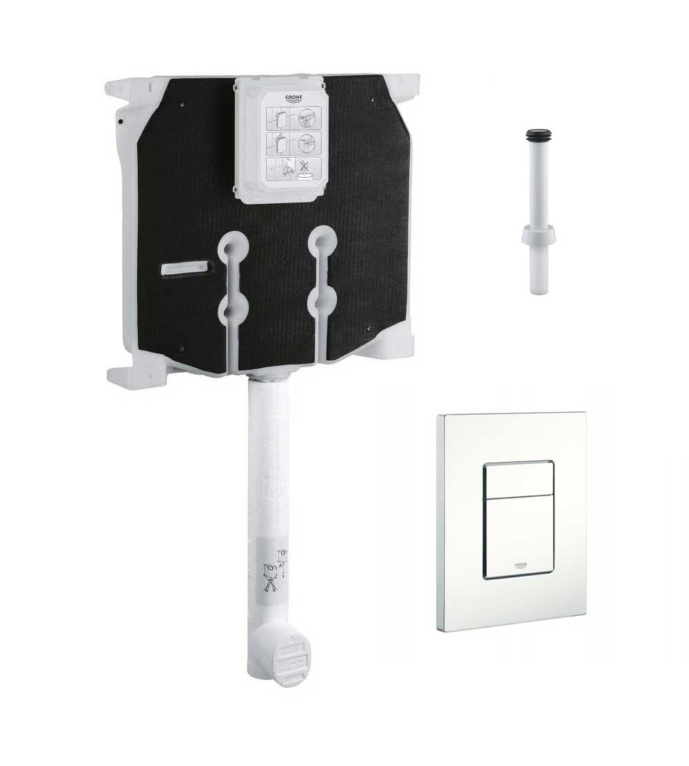 Cassetta scarico GROHE con canotto d'innesto e placca bianca - Grohe