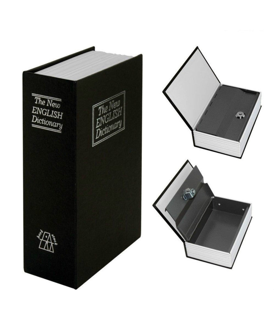 Cassetta Sicurezza Portavalori Libro Porta Monete Chiave Metallo 240x155x55 Mm         