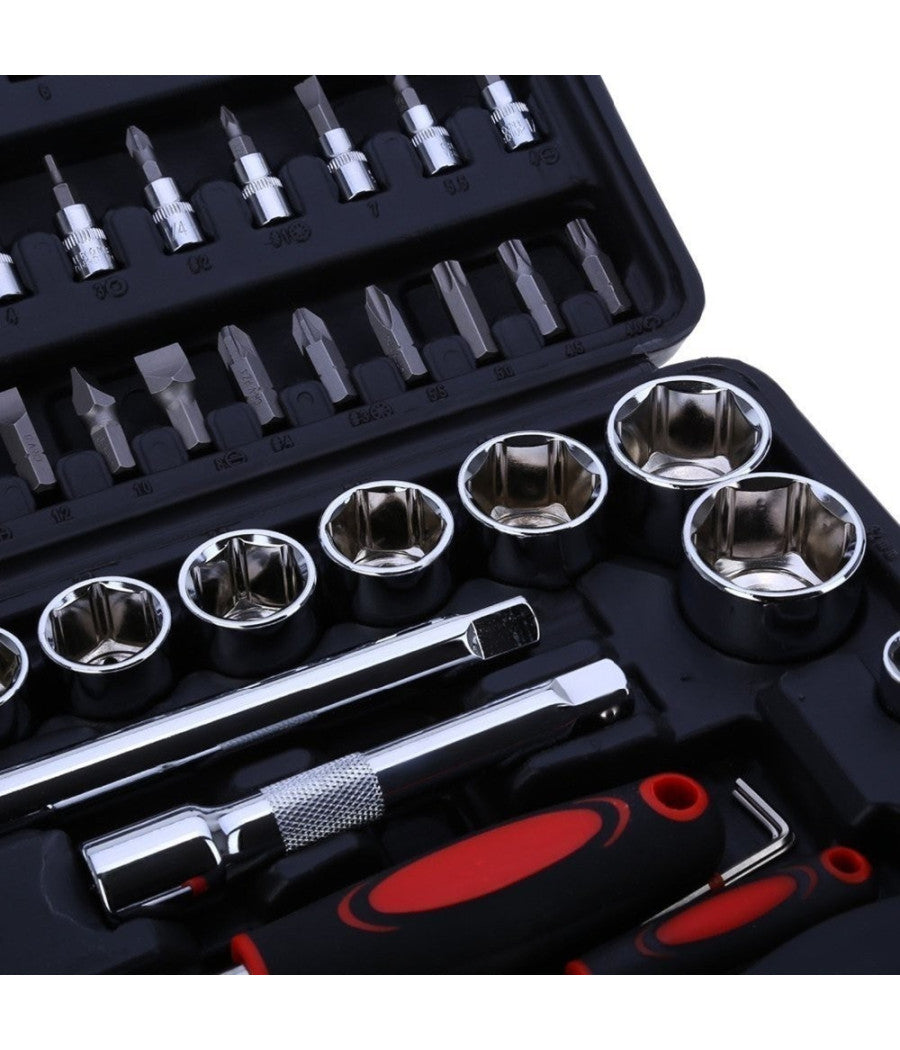 Cassetta Valigetta Set Cricchetto 94 Pz Kf-94 Acciaio Cromo Vanadio 1/2" 1/4"         