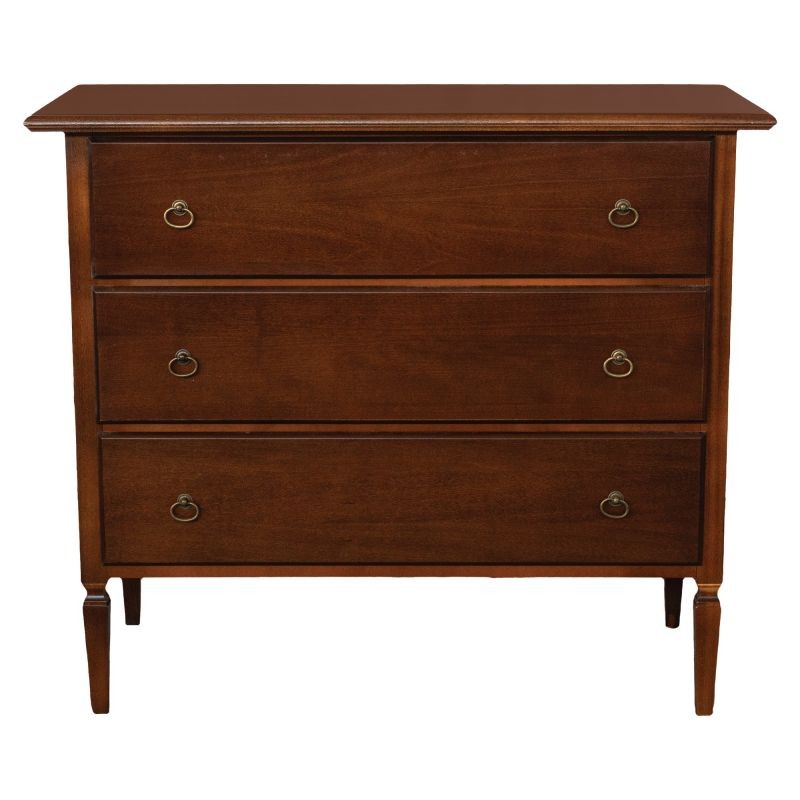 Cassettiera 3 cassetti arte povera legno tinta noce 110x50x95 (79) - Mobili 2G