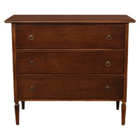 Cassettiera 3 cassetti arte povera legno tinta noce 110x50x95 (79) - Mobili 2G