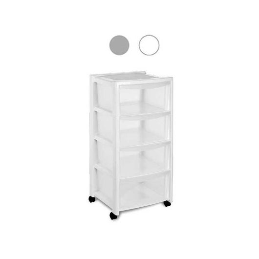 Cassettiera 4 Cassetti 40X40 h 80 Bianca Stefanpl