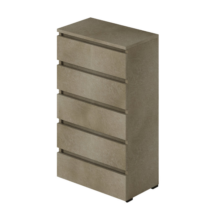 Cassettiera 5 cassetti 75x40x127 MONTATA colore argilla