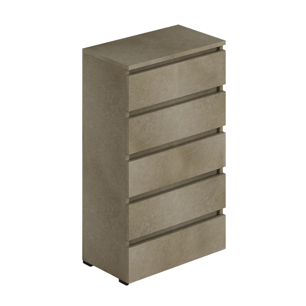 Cassettiera 5 cassetti 75x40x127 MONTATA colore argilla