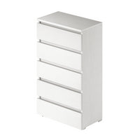 Cassettiera 5 cassetti 75x40x127 bianco frassinato MONTATA