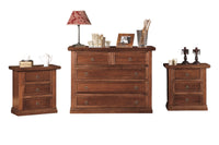 Cassettiera 5 cassetti arte povera legno tinta noce 120x50x85 - Mobili 2G