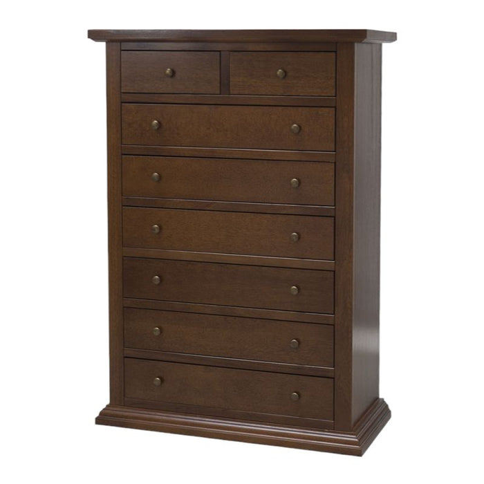 Cassettiera 8 cassetti in legno arte povera tinta noce 87x40x126 - Mobili 2G