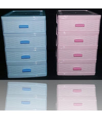 Cassettiera Contenitore 4 Cassetti Plastica Multiuso Porta Oggetti Cofanetto         