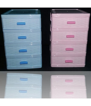 Cassettiera Contenitore 4 Cassetti Plastica Multiuso Porta Oggetti Cofanetto         