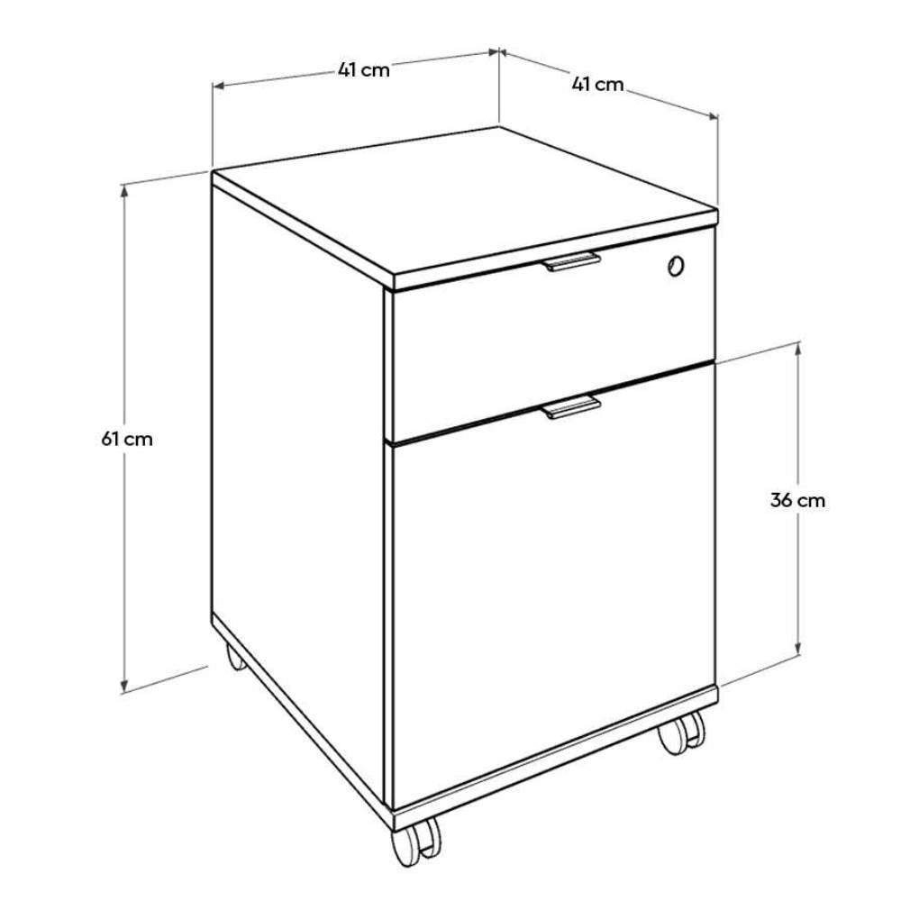 Cassettiera da ufficio con ruote rkm311 colore rovere sonoma