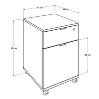 Cassettiera da ufficio con ruote rkm311 colore rovere sonoma