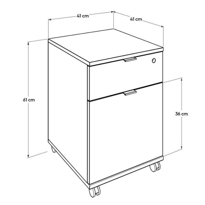 Cassettiera da ufficio con ruote rkm311 colore rovere sonoma