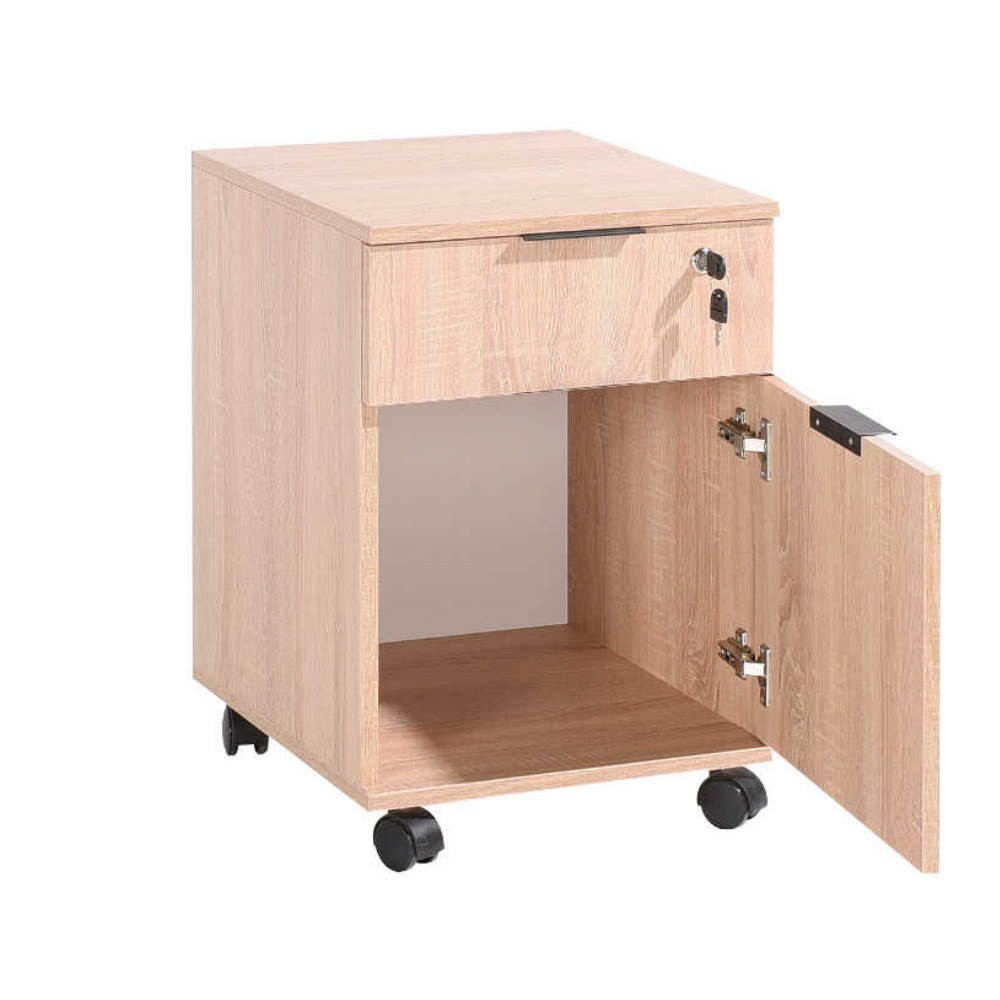 Cassettiera da ufficio con ruote rkm311 colore rovere sonoma