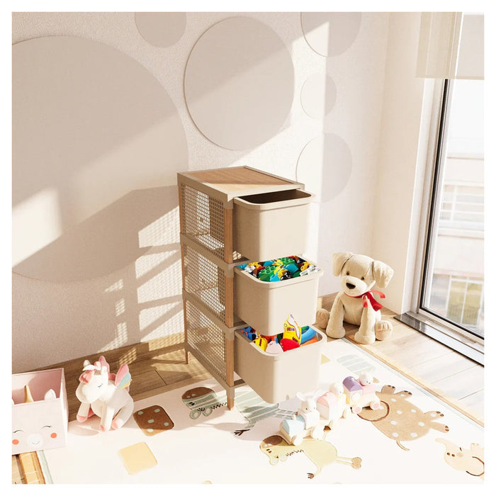 Trade Shop - Cassettiera Multiuso 3 Cassetti Per Organizzare Vestiti Accessori Ufficio Bagno Casa -