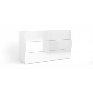Cassettiera Onda Kommode 6 Cassetti – 155x81,8x40 – Bianco Lucido