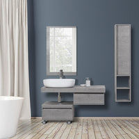 Cassettiera su ruote 58 cm colore grigio cemento