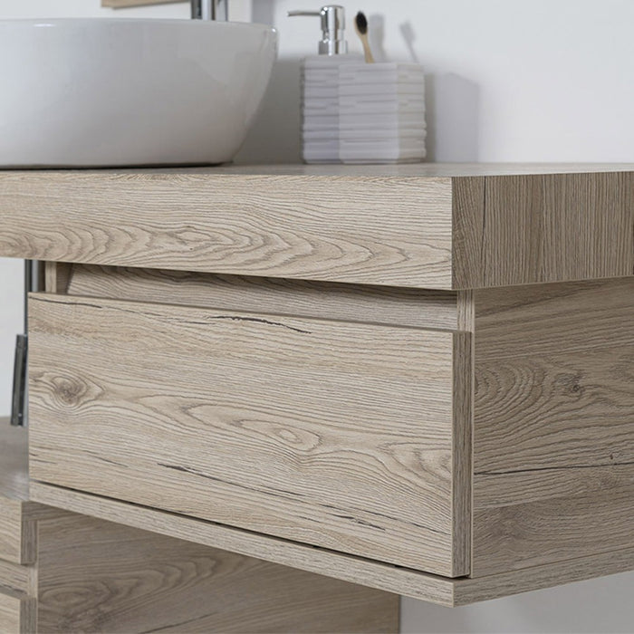 Cassettiera su ruote 58 cm colore rovere