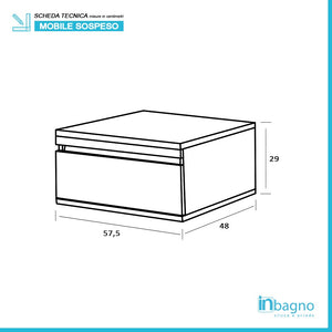 Cassettiera su ruote 58 cm colore rovere