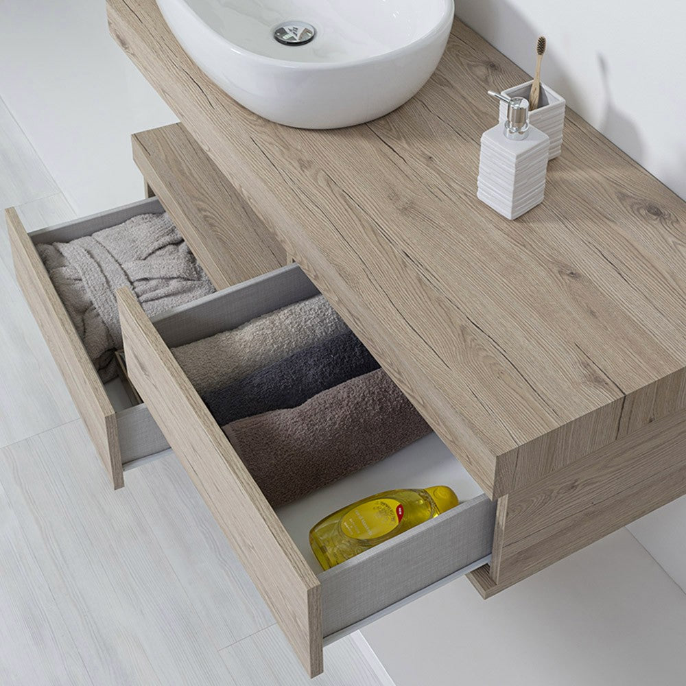 Cassettiera su ruote 58 cm colore rovere