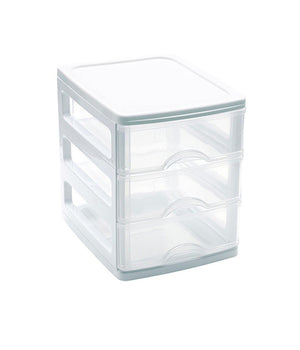 Cassettiera Turia In Plastica 3 Cassetti 13.5x17x17cm In Vari Colori 11224g9         