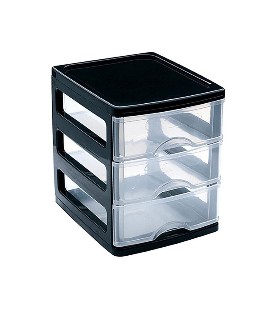 Cassettiera Turia In Plastica 3 Cassetti 13.5x17x17cm In Vari Colori 11224g9         