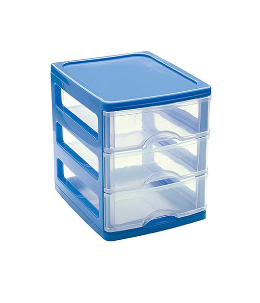 Cassettiera Turia In Plastica 3 Cassetti 13.5x17x17cm In Vari Colori 11224g9         