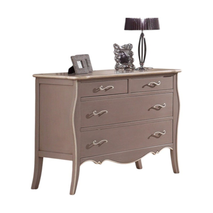 Como' 4 cassetti tortora anticato con profili avorio misure l.116 p.54 h.91 (1479) - Mobili 2G