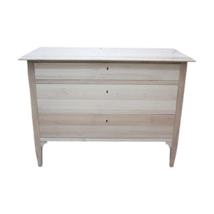 Como 3 cassetti in legno massello arte povera misure l.123 p.56 h.92 (809) - Mobili 2G