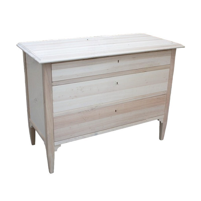 Como 3 cassetti in legno massello arte povera misure l.123 p.56 h.92 (809) - Mobili 2G