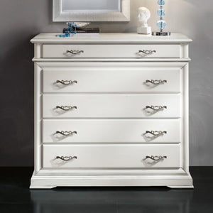 ComÒ 5 cassetti con ribalta laccato bianco opaco leggermente consumato misure l.127 p.52 h.117 (3004) - Mobili 2G