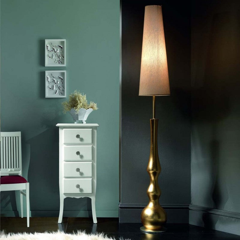 Cassettiera 4 cassetti in legno arte povera laccato bianco opaco l.38 x p.25 h.86 (3035) - Mobili 2G