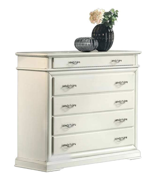 ComÒ 5 cassetti con ribalta laccato bianco opaco leggermente consumato misure l.127 p.52 h.117 (3004) - Mobili 2G