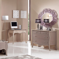 Como' 4 cassetti tortora anticato con profili avorio misure l.116 p.54 h.91 (1479) - Mobili 2G